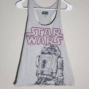 Star Wars tank top Womens racerback heather gray Sleeveless shirt size XL